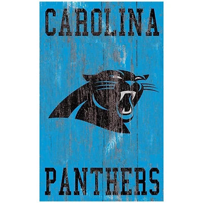 Carolina Panthers 11'' x 19'' Heritage Distressed Logo Sign