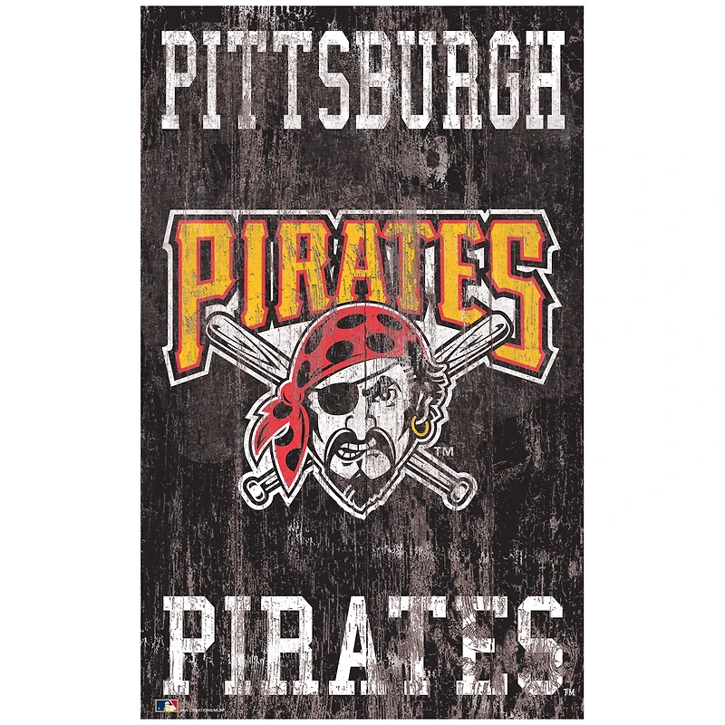 Pittsburgh Pirates 11'' x 19'' Heritage Distressed Logo Sign