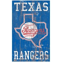 Texas Rangers 11'' x 19'' Heritage Distressed Logo Sign