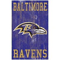 Baltimore Ravens 11'' x 19'' Heritage Distressed Logo Sign