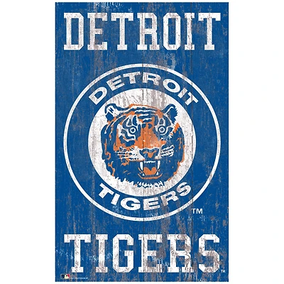 Detroit Tigers 11'' x 19'' Heritage Distressed Logo Sign