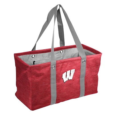 Wisconsin Badgers Crosshatch Picnic Caddy Tote Bag