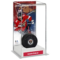 Aaron Ekblad Florida Panthers Autographed Hockey Puck with Deluxe Tall Hockey Puck Case