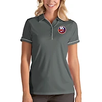 Women's Antigua Gray/White New York Islanders Salute Polo