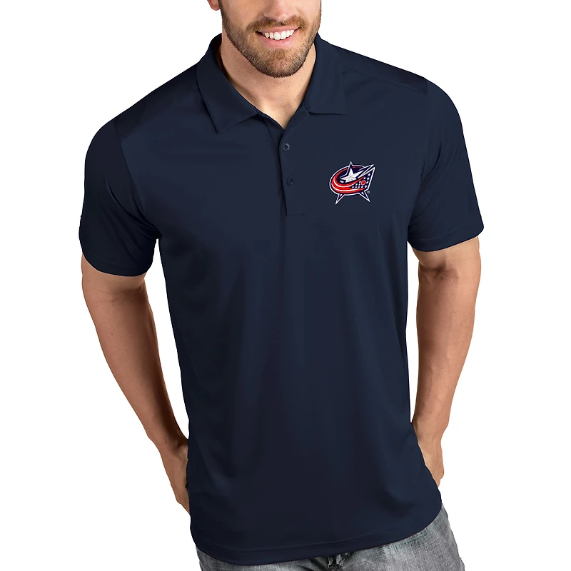 Men's Antigua Navy Columbus Blue Jackets Tribute Polo