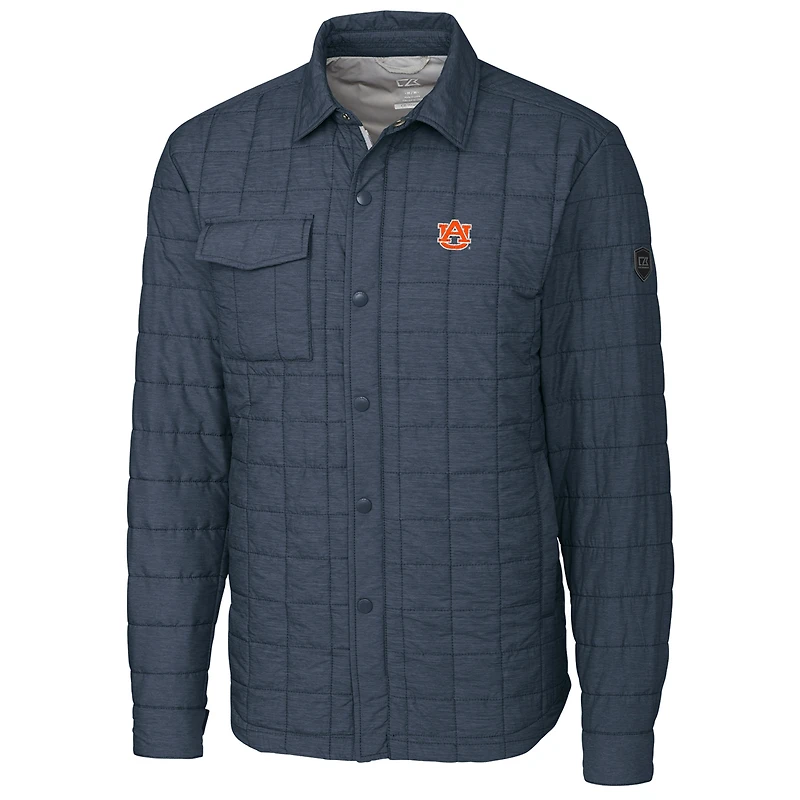 Men's Cutter & Buck Anthracite Auburn Tigers Rainier Full-Snap Shirt Jacket