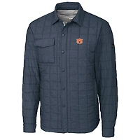 Men's Cutter & Buck Anthracite Auburn Tigers Rainier Full-Snap Shirt Jacket
