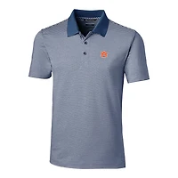 Men's Cutter & Buck Navy Auburn Tigers Forge Tonal Stripe Tailored Fit Polo Shirt