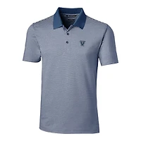 Men's Cutter & Buck Navy Villanova Wildcats Forge Tonal Stripe Tailored Fit Polo Shirt