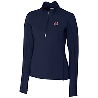 Women's Cutter & Buck Navy Washington Nationals Traverse Half-Zip Pullover Jacket