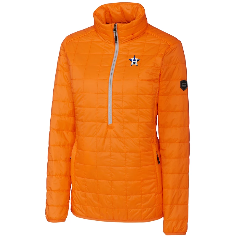 Women's Cutter & Buck Orange Houston Astros Rainier Half-Zip Popover Jacket