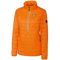Women's Cutter & Buck Orange Houston Astros Rainier Half-Zip Popover Jacket