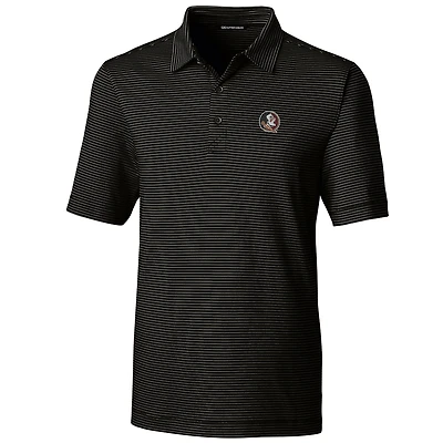 Men's Cutter & Buck Black Florida State Seminoles Big & Tall Forge Pencil Stripe Polo