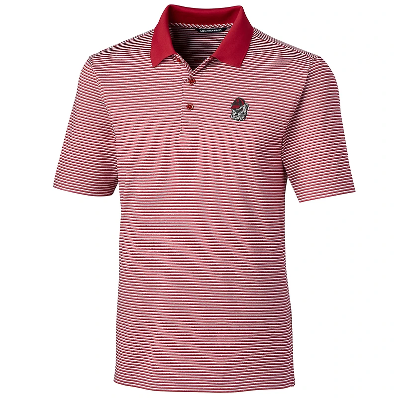 Men's Cutter & Buck Red Georgia Bulldogs Big & Tall Forge Tonal Stripe Polo