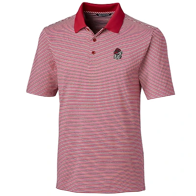Men's Cutter & Buck Red Georgia Bulldogs Big & Tall Forge Tonal Stripe Polo