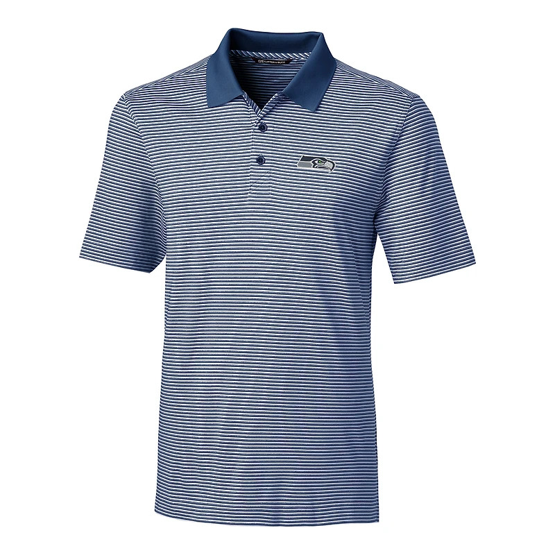 Men's Cutter & Buck Navy Seattle Seahawks Big & Tall Forge Tonal Stripe Polo