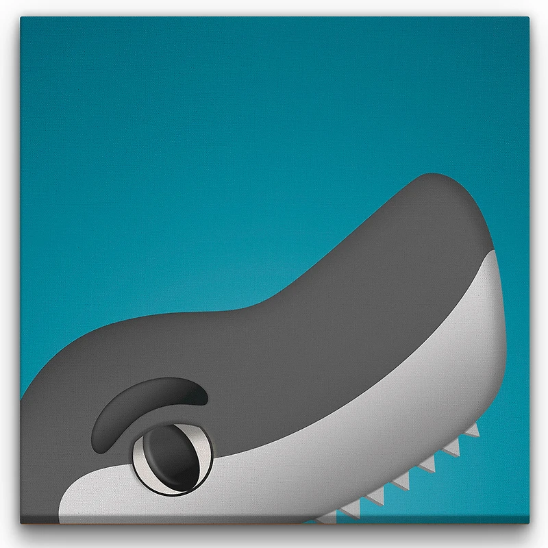 San Jose Sharks 14'' x 14'' Minimalist Mascot Canvas Wrap