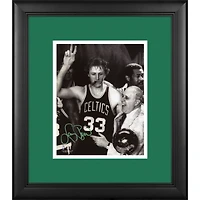 Larry Bird Boston Celtics Framed Autographed 8" x 10" Cigar Celebration with Red Photograph