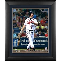 Chipper Jones Atlanta Braves Framed Autographed 16" x 20" Hitting Photograph with "HOF 18" Inscription