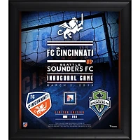 FC Cincinnati Framed 15" x 17" Inaugural Game vs Seattle Sounders FC Collage with a Piece of Match-Used Soccer Ball - Limited Edition of 250