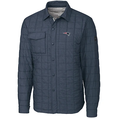 Men's Cutter & Buck Charcoal New England Patriots Rainier Shirt Jacket