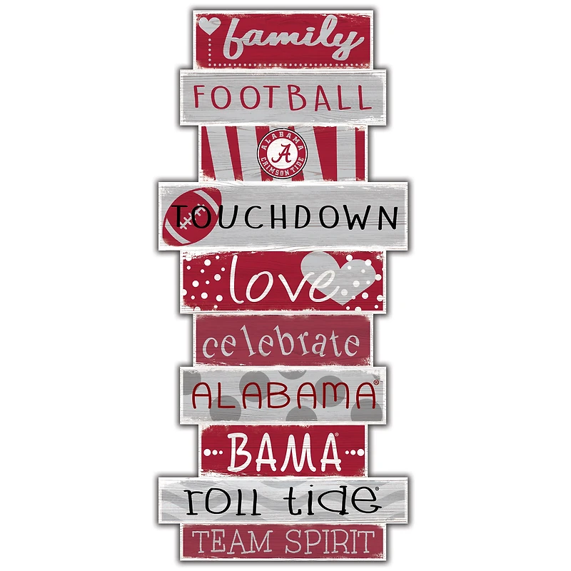 Alabama Crimson Tide 5'' x 24'' Celebrations Stack Sign