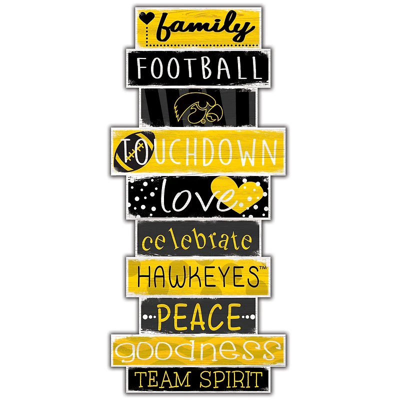 Iowa Hawkeyes 5'' x 24'' Celebrations Stack Sign