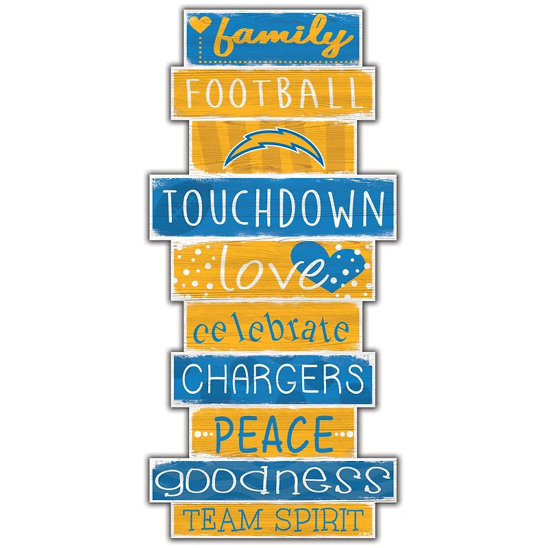 Los Angeles Chargers 5'' x 24'' Celebrations Stack Sign