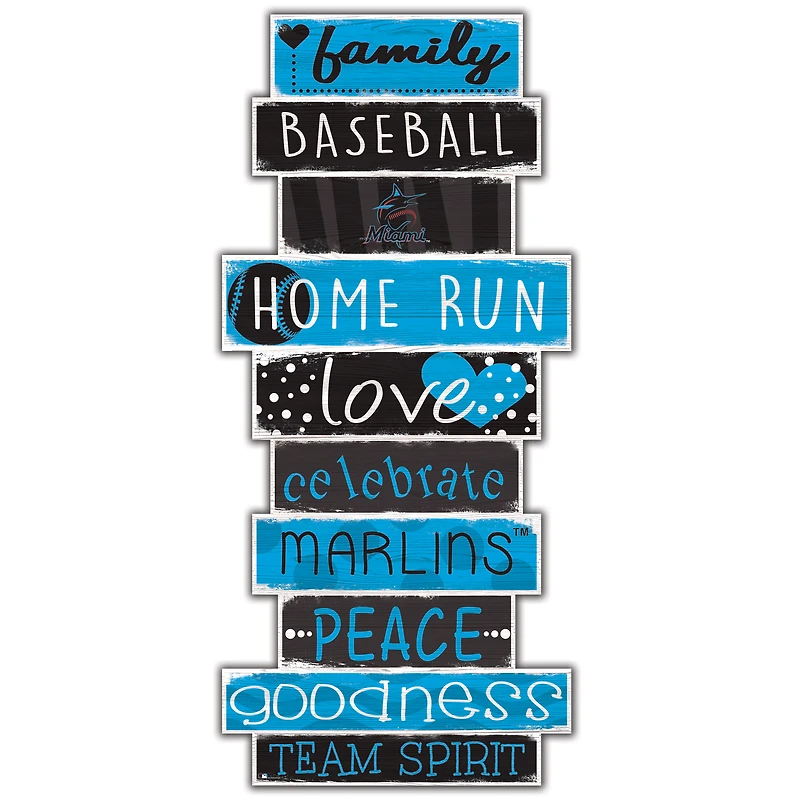Miami Marlins 5'' x 24'' Celebrations Stack Sign