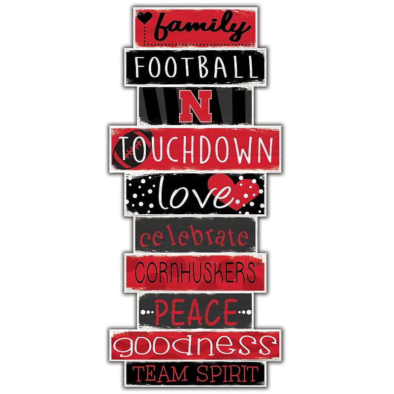 Nebraska Huskers 5'' x 24'' Celebrations Stack Sign