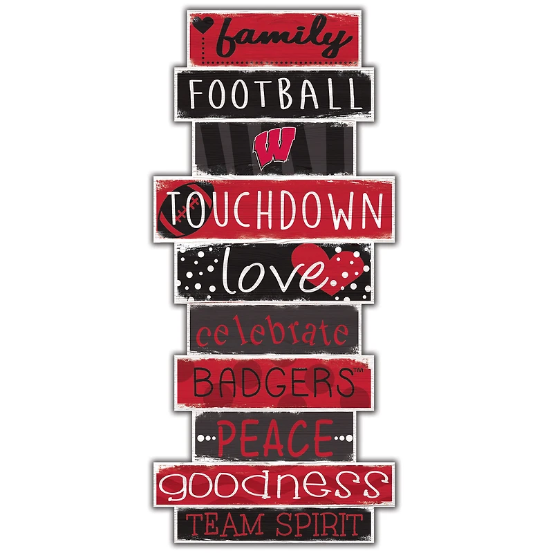 Wisconsin Badgers 5'' x 24'' Celebrations Stack Sign