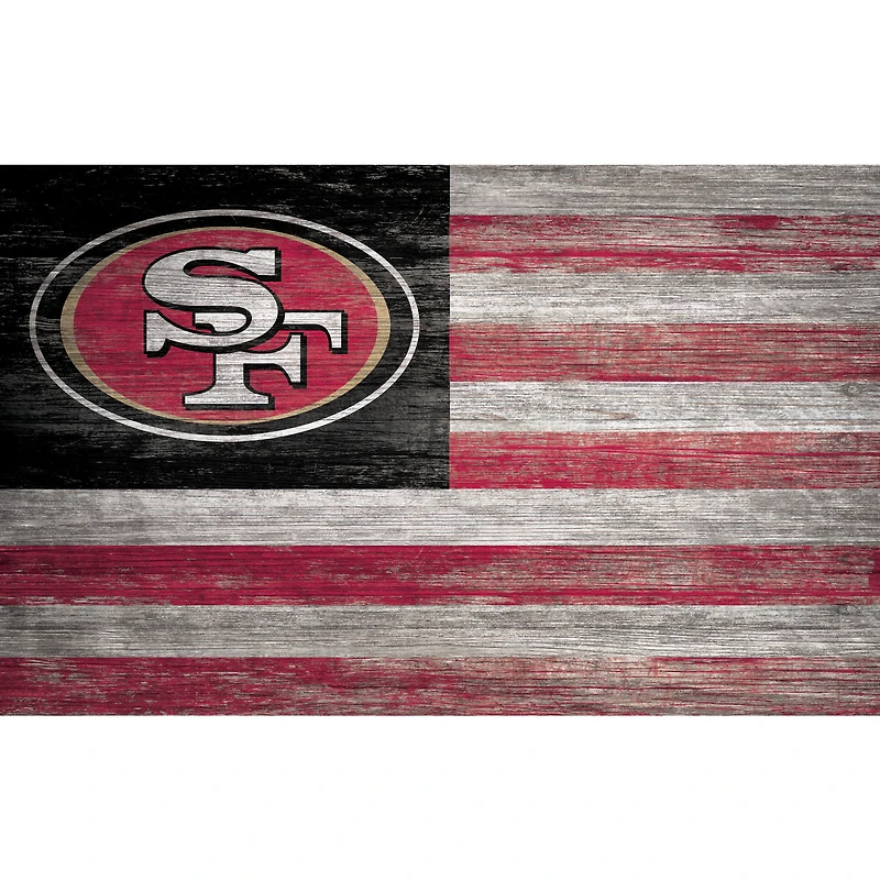 San Francisco 49ers 11'' x 19'' Distressed Flag Sign