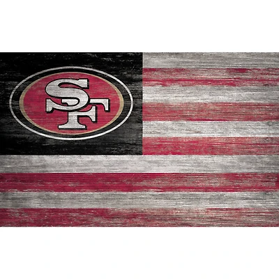 San Francisco 49ers 11'' x 19'' Distressed Flag Sign