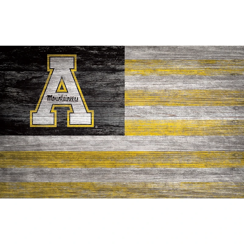 Appalachian State Mountaineers 11'' x 19'' Distressed Flag Sign