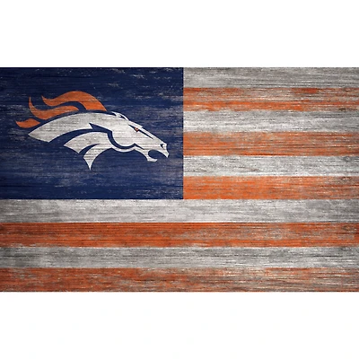 Denver Broncos 11'' x 19'' Distressed Flag Sign