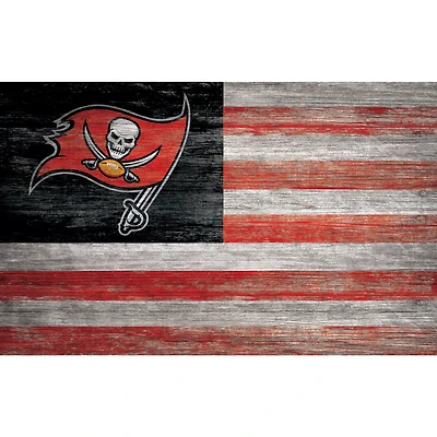Tampa Bay Buccaneers 11'' x 19'' Distressed Flag Sign