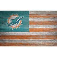 Miami Dolphins 11'' x 19'' Distressed Flag Sign