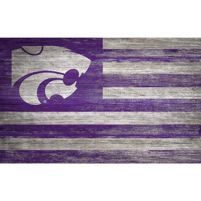 Kansas State Wildcats 11'' x 19'' Distressed Flag Sign