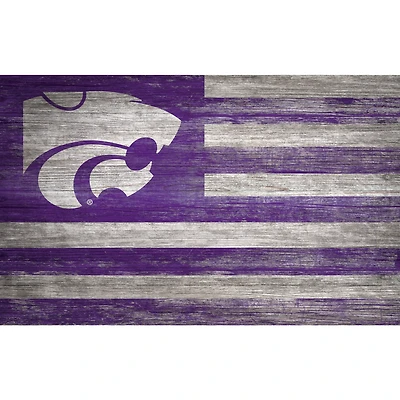 Kansas State Wildcats 11'' x 19'' Distressed Flag Sign