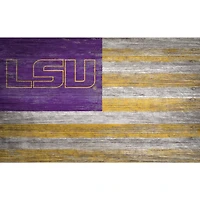 LSU Tigers 11'' x 19'' Distressed Flag Sign