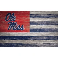 Ole Miss Rebels 11'' x 19'' Distressed Flag Sign