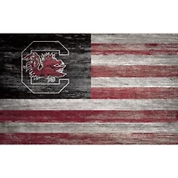 South Carolina Gamecocks 11'' x 19'' Distressed Flag Sign