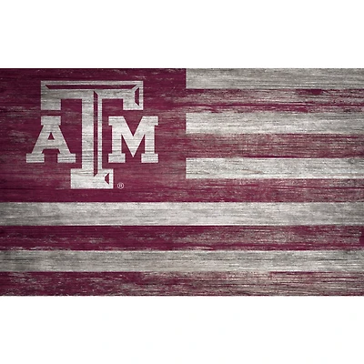 Texas A&M Aggies 11'' x 19'' Distressed Flag Sign