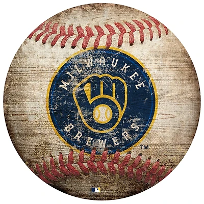 Milwaukee Brewers 12'' x 12'' Baseball Sign