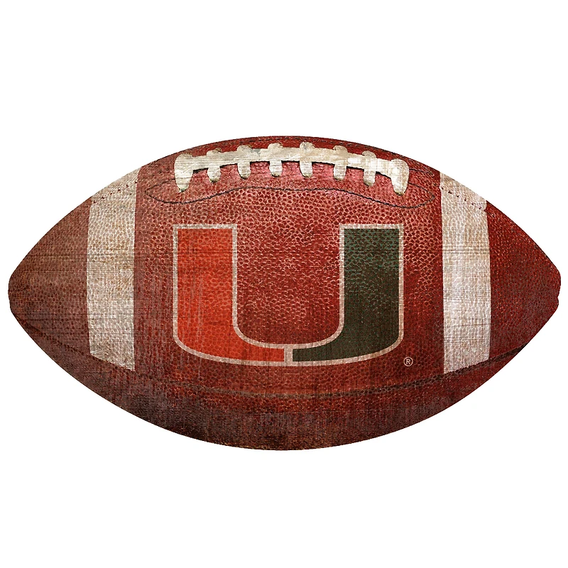 Miami Hurricanes 12'' Football Sign