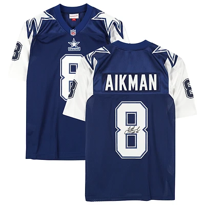 Troy Aikman Dallas Cowboys Autographed Blue Alternate Mitchell & Ness Authentic Jersey with "HOF 06" Inscription