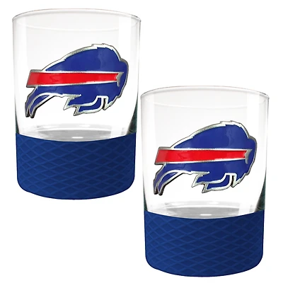 Buffalo Bills 2-Pack 14oz. Rocks Glass Set with Silcone Grip