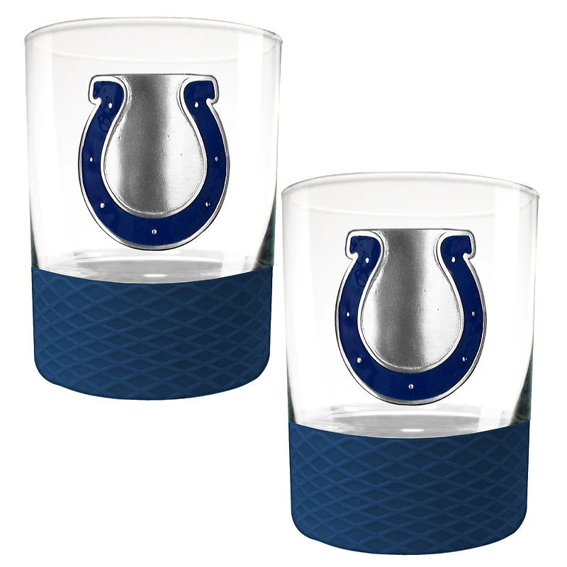Indianapolis Colts 2-Pack 14oz. Rocks Glass Set with Silcone Grip