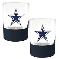Dallas Cowboys 2-Pack 14oz. Rocks Glass Set with Silcone Grip