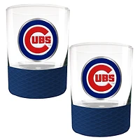 Chicago Cubs 2-Pack 14oz. Rocks Glass Set with Silcone Grip